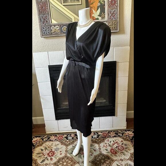 VTG A La Carte California Size 7-8 Black Evening Dress Polyester Original Belt - Picture 3 of 15